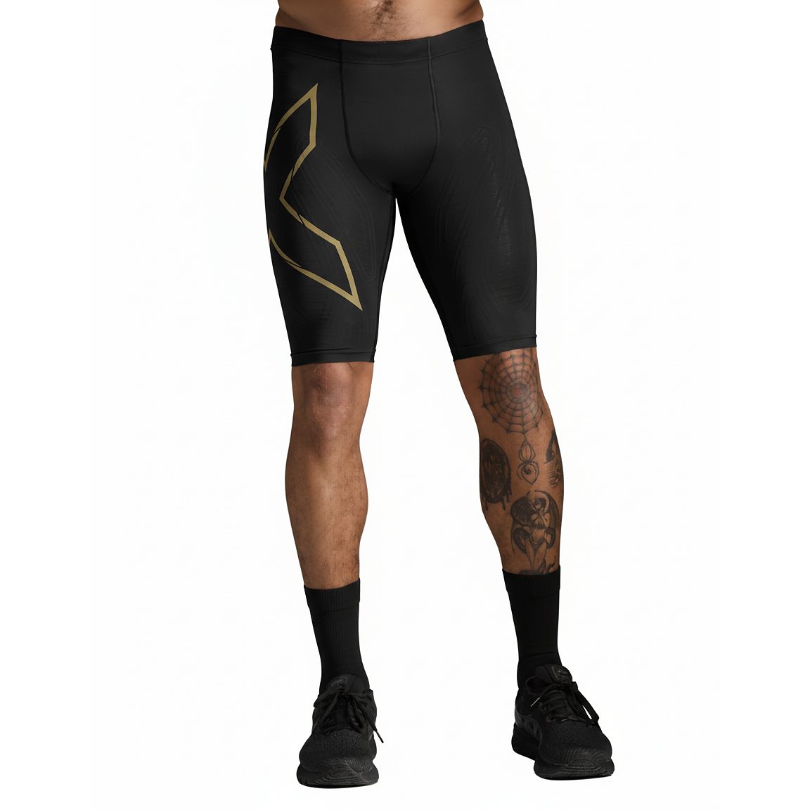 2XU Light Speed Compression Shorts |Black/Gold Reflective - Extra